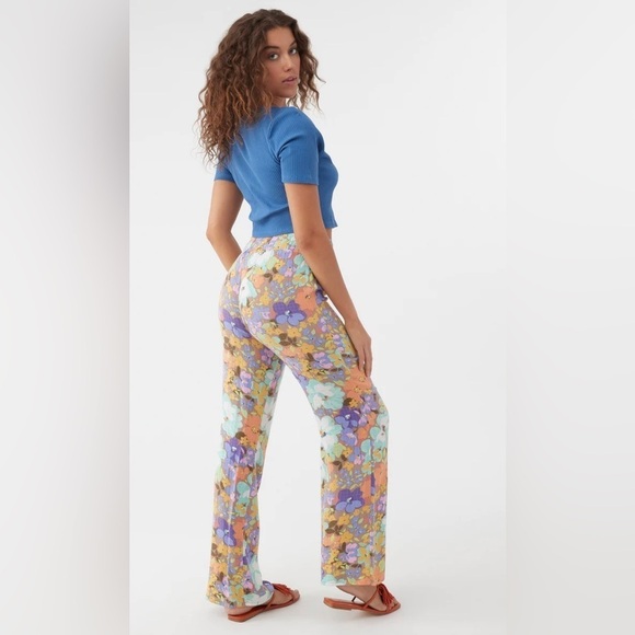 🔆O’Neill🔆 JOHNNY SAMI FLORAL BEACH PANTS WIDE LEG Elastic waist vacation - Picture 11 of 16